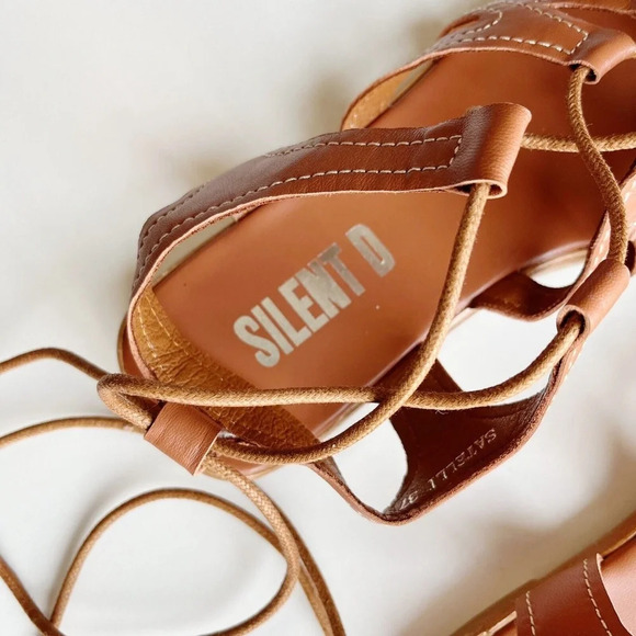NWT Anthropologie.  BROWN  Silent D Gladiator Satelli Tie-Up Sandals  39 - Picture 3 of 6